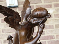 Napoleon III style Sculptures of a angel cherub by H. Giraud 