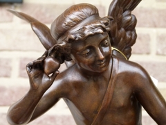 Napoleon III style Sculptures of a angel cherub by H. Giraud 