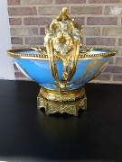 Napoleon III style Sévres porcelain centerpiece coupe  in gilded bronze , France 1870
