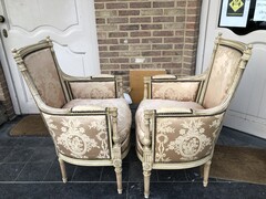 style Pair patinated armchairs , France 1940