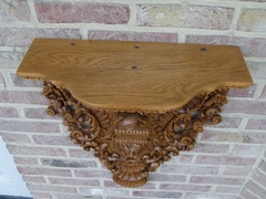 Renaisence style Wall console in carved oak, Belgium 1930