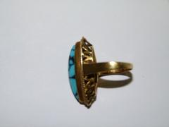style Ring with turquoise in 18 kt yellow gold 1970