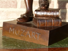 Napoleon III style Sculpture of Mozart by Marcel Debut  in patinated bronze, France 1880