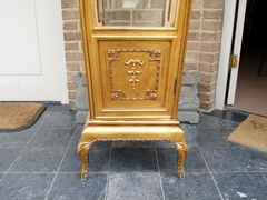 Transition style Gilded 4 sides cabinet vitrine  in gilded wood, Belgium 1900