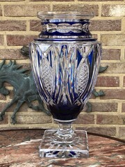 style Val Saint Lambert VSL vase in crystal, Belgium,Liége 1920